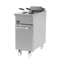 Pegasus FR-40E Electric Floor Model Fryer with Full Pot Capacity and Adjustable Temperature Control