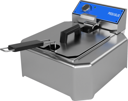 Pegasus FRC-10E Electric Countertop Fryer with Full Pot Capacity and Adjustable Temperature Control