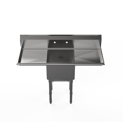 Atosa USA SS1818D11N Commercial Stainless Steel One Compartment Sink with Drainboard and Splash Guard