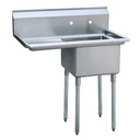 Atosa USA MRSA-1-L One Compartment Stainless Steel Commercial Sink with Drainboard