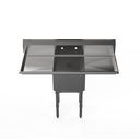 Atosa USA SS1818D11R18 Stainless Steel One Compartment Sink with Drainboard and Durable Construction