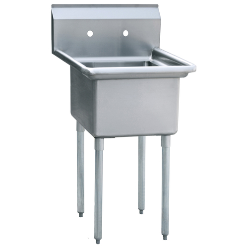 Atosa USA MRSA-1-N One Compartment Commercial Sink with Stainless Steel Construction and Adjustable Feet