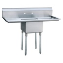 Atosa USA MRSA-1-D One Compartment Commercial Sink with Stainless Steel Construction and Adjustable Feet