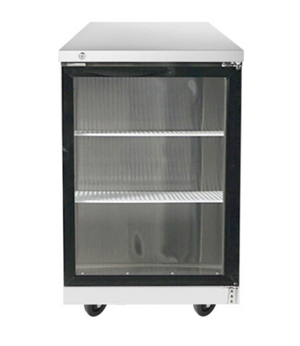 Atosa USA MBB23GGR 2-Door Back Bar Refrigerator with Glass Doors and Adjustable Shelves