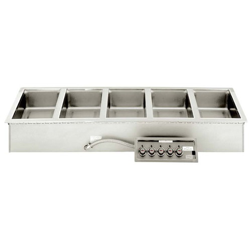 APW Wyott HFW-5S Electric Drop-In Hot Food Well Unit with Stainless Steel Construction and Adjustable Temperature Control