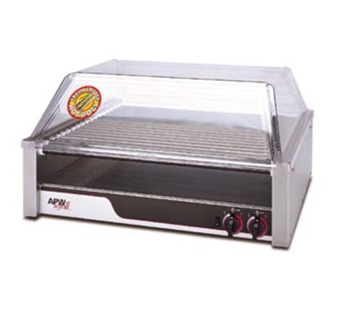 APW Wyott HR-50 Electric Hot Dog Grill with Adjustable Temperature Control and Stainless Steel Construction