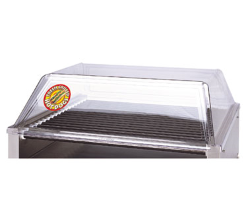 APW Wyott SG-31 Hot Dog Grill with Sneeze Guard and Stainless Steel Construction for Enhanced Food Safety and Display