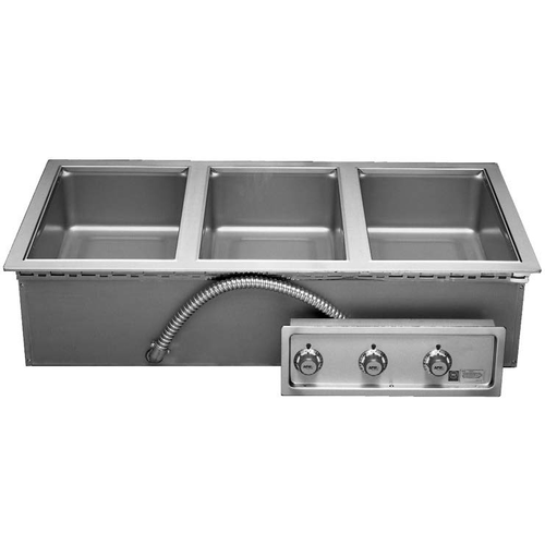 APW Wyott HFW-3DTS Electric Drop-In Hot Food Well Unit with Thermostatic Control and Stainless Steel Construction