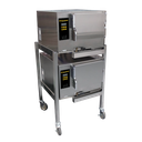 AccuTemp E32081E060 DBL Electric Boilerless Convection Steamer Floor Model with High Efficiency Cooking System