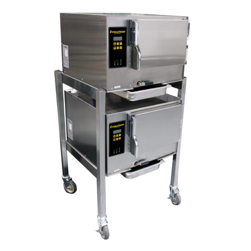 AccuTemp E34403D120 DBL Electric Boilerless Convection Steamer Floor Model with Dual Compartment Design