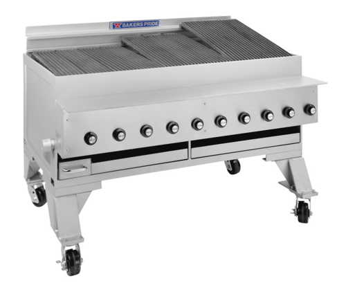 Bakers Pride CH-10 Gas Charbroiler Floor Model with Adjustable Grates and Heavy-Duty Construction