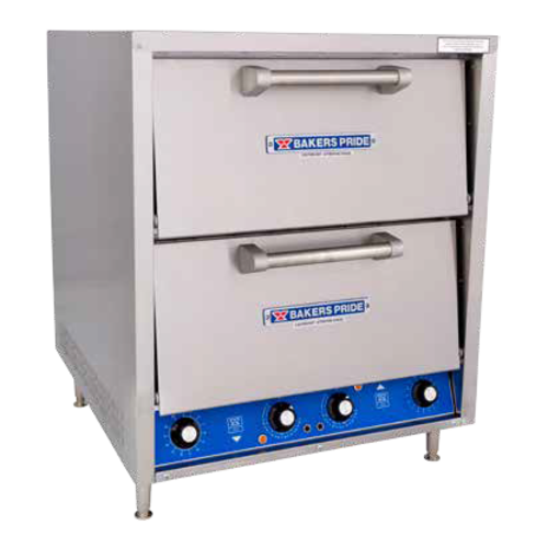 Bakers Pride P46-BL Electric Countertop Pizza Bake Oven with Dual Baking Chambers and Adjustable Temperature Control