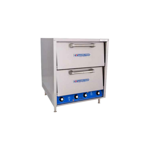 Bakers Pride P48-BL Electric Countertop Pizza Bake Oven with Dual Baking Chambers and Adjustable Temperature Control