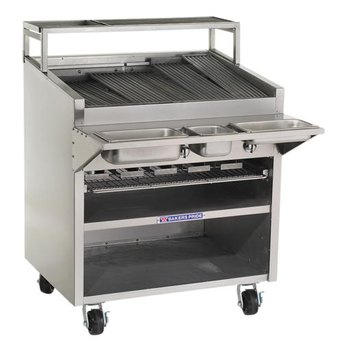 Bakers Pride F-36RS-R 36 Inch Gas Charbroiler Floor Model with Radiant Broiling System