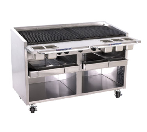 Bakers Pride F-60RS Gas Charbroiler Floor Model with Adjustable Grates and High Heat Performance