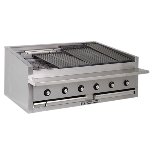 Bakers Pride L-48RS Gas Countertop Charbroiler with Radiant Heat and Adjustable Thermostats