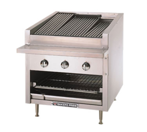 Bakers Pride C-24RS-R 24 Inch Gas Countertop Charbroiler with Radiant Heat and Adjustable Flame Control