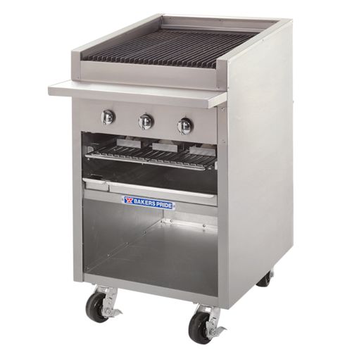 Bakers Pride F-24RS 24-Inch Gas Charbroiler Floor Model with Adjustable Heat Controls and Durable Cooking Grates