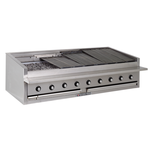 Bakers Pride L-72RS Gas Countertop Charbroiler with Heavy-Duty Cooking Grates and Adjustable Heat Controls