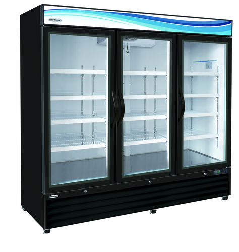 Serv-Ware GR72B-HC Commercial Refrigerator Merchandiser Three-Door 72 Cu. Ft. Capacity