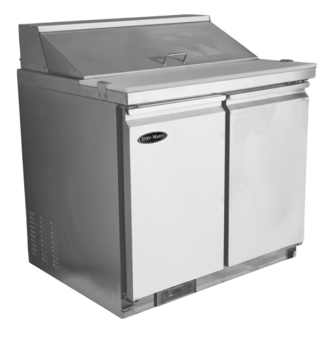 Serv-Ware SP36-10-HC-T Refrigerated Sandwich and Salad Prep Counter 36-Inch 10-Pan Capacity