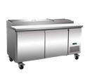 Serv-Ware PP71-9-HC Refrigerated Pizza Prep Table 71-Inch Nine Pan Capacity
