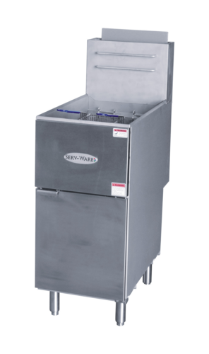 Serv-Ware SGF-50N Gas Floor Model Fryer Full Pot