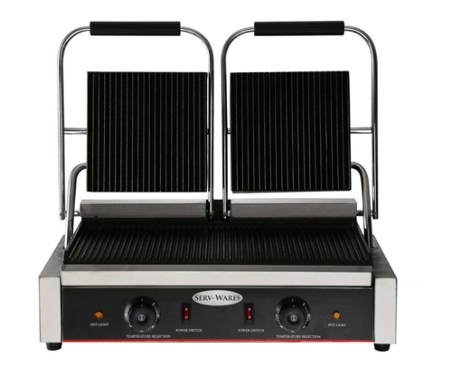 Serv-Ware EPG-200GG Sandwich and Panini Grill with Grooved Plates