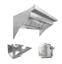 Naks Low Ceiling Sloped Front Tempered Exhaust Hood System - 9' x 48"
