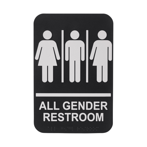 Winco SGNB-607 Sign 6-Inch x 9-Inch Braille Restroom