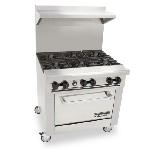 Venancio USA R722ST-36B36G Gas Range 36-Inch 6-Burner