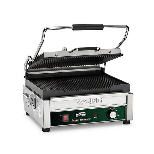 Waring Commercial Panini Supremo WPG250B Sandwich / Panini Grill Ribbed Cast Iron Plates