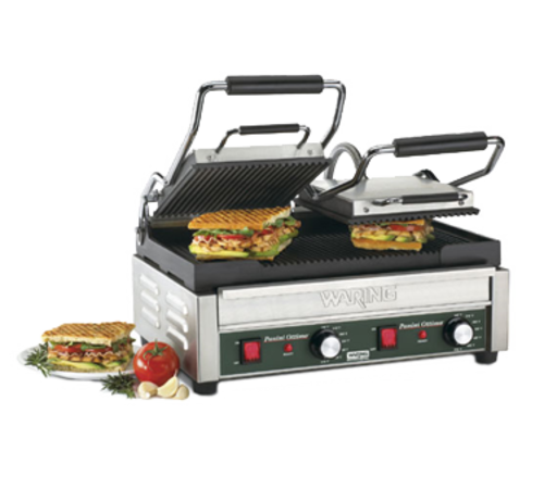 Waring Commercial Panini Ottimo WPG300 Sandwich / Panini Grill Dual Temperature Controls
