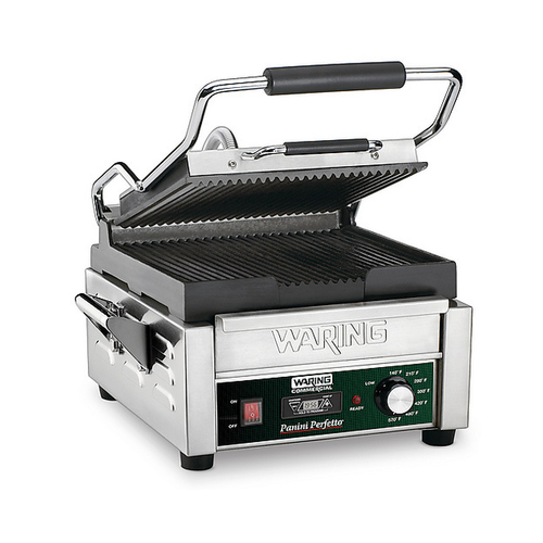 Waring Commercial WPG150TB Sandwich / Panini Grill 120V Ribbed Plates