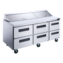 Dukers Appliance Co DSP72-30M-D6 Refrigerated Counter Mega Top Sandwich/Salad Unit