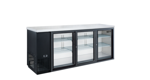 Dukers Appliance Co DBB72-S3 Refrigerated Back Bar Cooler Three-Door 72-Inch