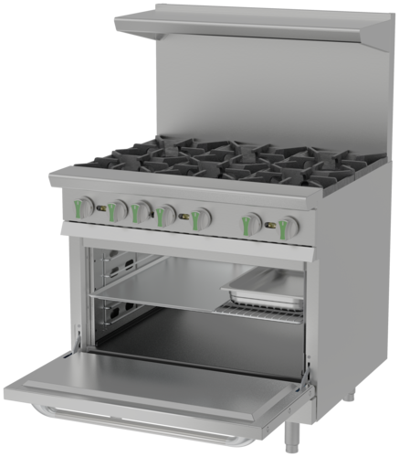 Asber USA Emerald AER 6 36 EM Gas Range 36-Inch Restaurant Size