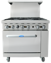 Atosa USA AGR-6B-NG CookRite Range Natural Gas 36W x 31D x 57-3/8H 6 Open Burners 26-1/2 Oven Stainless Steel