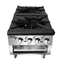 Atosa USA ATSP-18-2L CookRite Low Stock Pot Stove Gas 2 Three Ring Burners Stainless Steel Drip Pan 160000 BTU