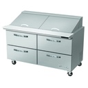 Blue Air BLMT60-D4-HC 60" Mega Top Refrigerated Sandwich & Salad Prep Table with 4 Drawers
