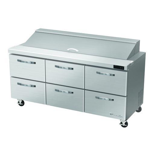 Blue Air BLPT72-D6-HC 72" Refrigerated Sandwich & Salad Prep Table with 6 Drawers