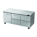 Blue Air BLUR72-D4RM-HC 72" Undercounter Refrigerator, Left Door with 4 Drawers