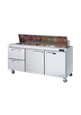 Blue Air BLPT72-D2L-HC 72" Refrigerated Sandwich & Salad Prep Table, 2 Doors + 2 Left Drawers