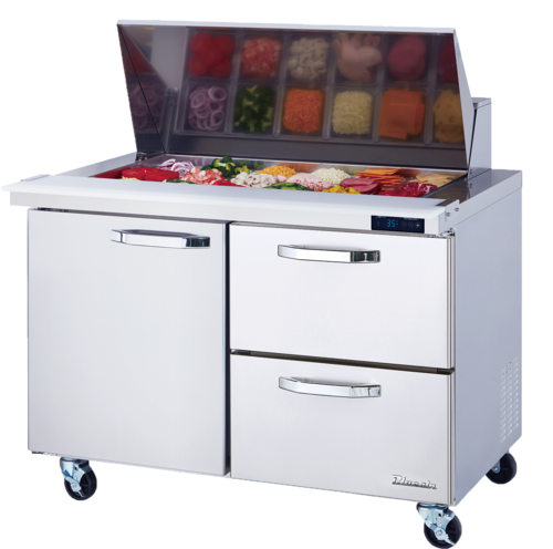 Blue Air BLMT60-D2R-HC 60" Mega Top Sandwich & Salad Prep Table, 2 Drawers + 1 Door