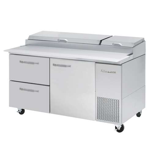 Blue Air BAPP67-D2L-HC 67" Refrigerated Pizza Prep Table, 2 Left Drawers & 1 Right Door