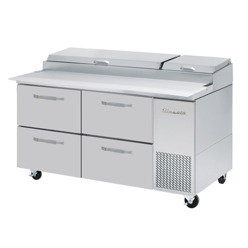 Blue Air BAPP67-D4-HC 67" Refrigerated Pizza Prep Table with 4 Drawers