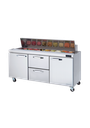 Blue Air BLPT72-D2M-HC 72" Sandwich & Salad Prep Table, 2 Center Drawers + 2 Doors