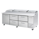 Blue Air BAPP93-D4RM-HC 93" Pizza Prep Table, 4 Right Drawers & Left Door