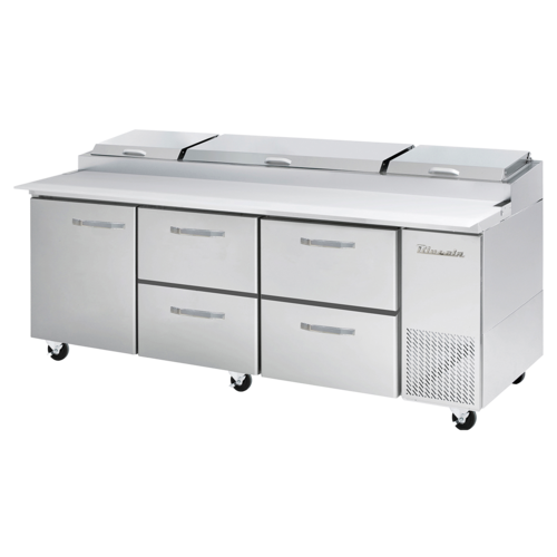 Blue Air BAPP93-D4RM-HC 93" Pizza Prep Table, 4 Right Drawers & Left Door