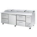 Blue Air BAPP93-D4LR-HC 93" Pizza Prep Table, 4 Left Drawers & Right Door